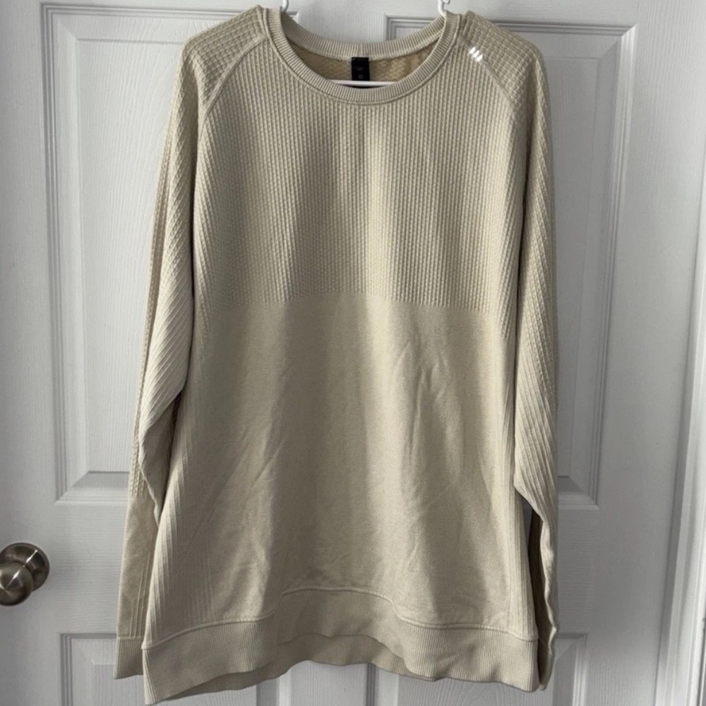 Lululemon Engineered Warmth Long Sleeve Crew Bone Merino Wool Blend Size XXL